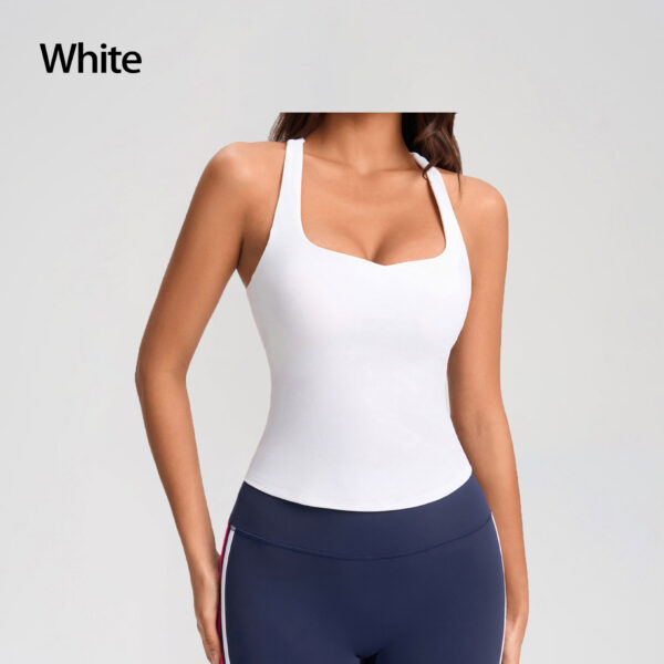 Women's Sports Vest With Padded Yoga Bra, Side-boob Control, Outerwear, Back-supportive, Pilates Fitness Top