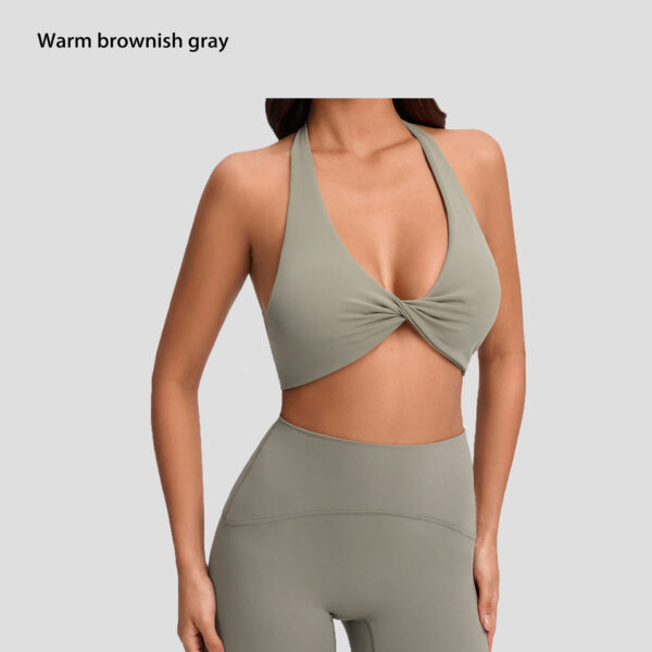 European And American Naked-Feel Yoga Wear Women's Sexy Deep V Sports Yoga Bra Cross-Back Fitness Underwear