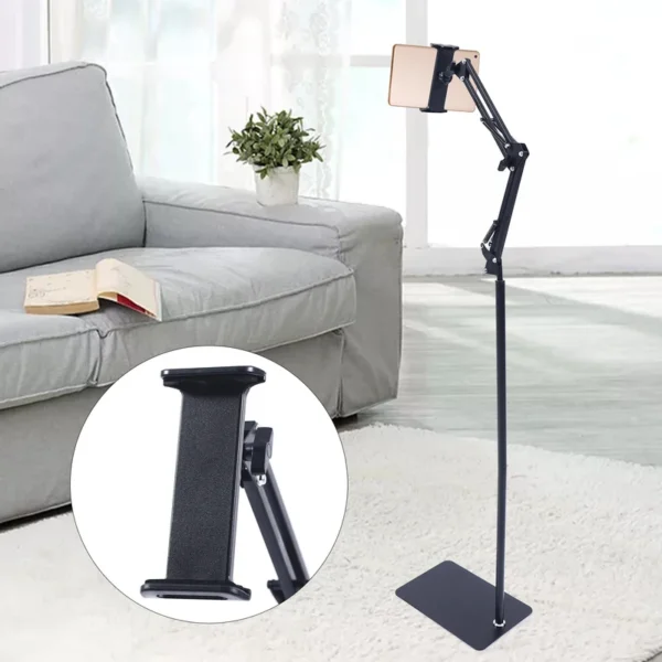 Universal Ipad Stand Floor Tablet Bracket Adjustable Flexible Rotation Phone Holder Rotating Stand Support 4.72 To 7.09in