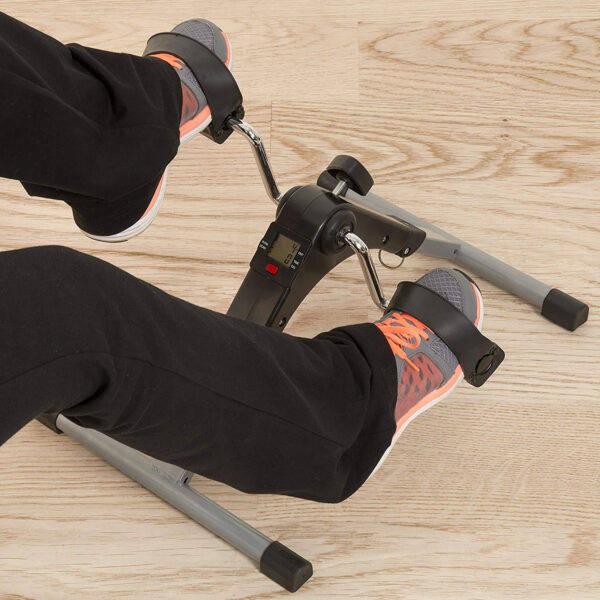 1Pc Foldable Exercise Bike Pedal Fitness Exerciser Cycle Bike  LCD Display Mini Pedal Exerciser For Leg Arm Physical Therapy Home Office Gym