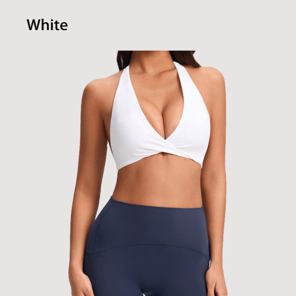 European And American Naked-Feel Yoga Wear Women's Sexy Deep V Sports Yoga Bra Cross-Back Fitness Underwear