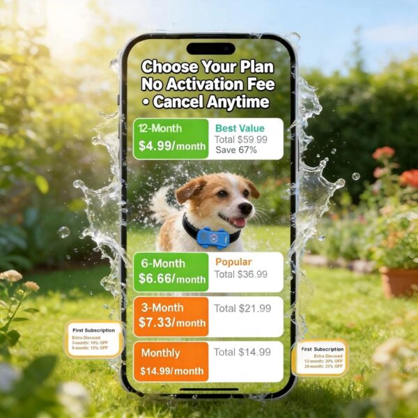 Dog GPS Tracker Real Time, Anti-Lost Pet Tracker With Geofence, Flash Light And Sound Alarm, Unlimited Distance Tracking, Fits Most Pet Collars, Subscription Required