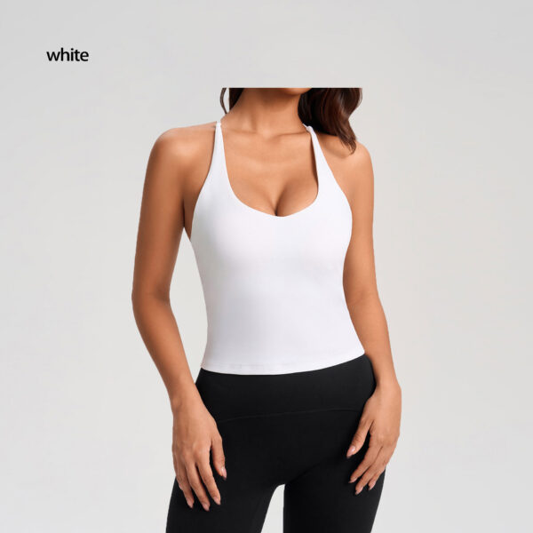 European And American Cross Beautiful Back Yoga Vest Push Up Breast Revealing Fitness Underwear With Breast Pad Yoga Top For Women