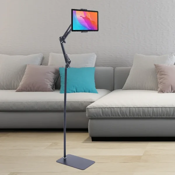 Universal Ipad Stand Floor Tablet Bracket Adjustable Flexible Rotation Phone Holder Rotating Stand Support 4.72 To 7.09in