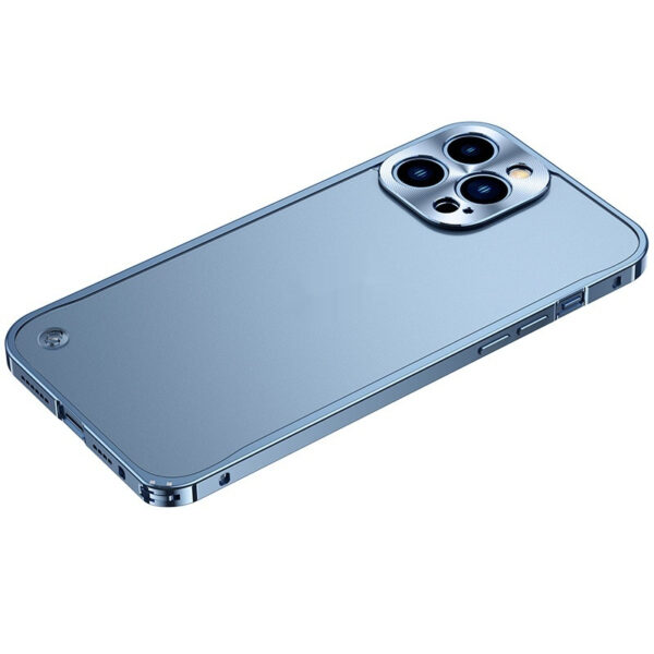 Magnetic Metal-frame Lens Case With Frosted Transparent Design And Seahorse Clasp For Phones